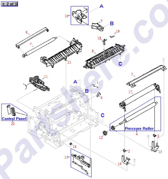 HP parts picture diagram for RF5-1516-000CN-R, RG5-1961-000CN, RG5-1964-020CN, RG5-1965-020CN, RF5-1516-000CN, RF5-1530-000CN, RF5-1516-000CN-C